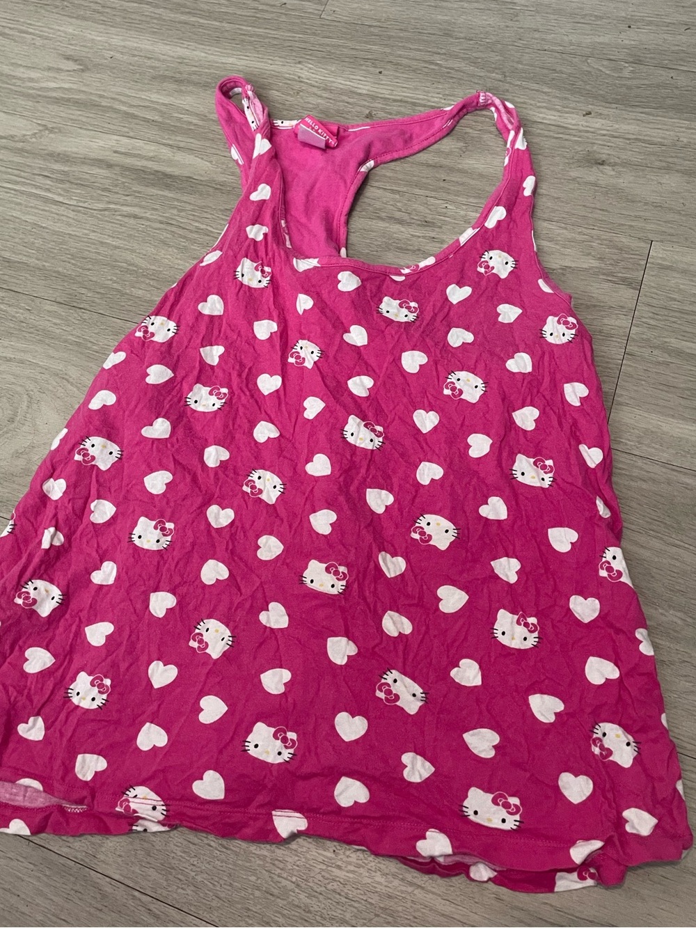 Hello Kitty Hot Pink Heart Print Racerback Sleep Tank